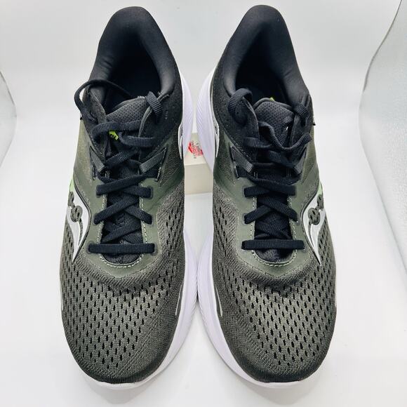 Size 8 - Saucony Men\'s Ride 16 ‘Umbra/Slime’ Black Running Shoes (S20830-31) main image 7